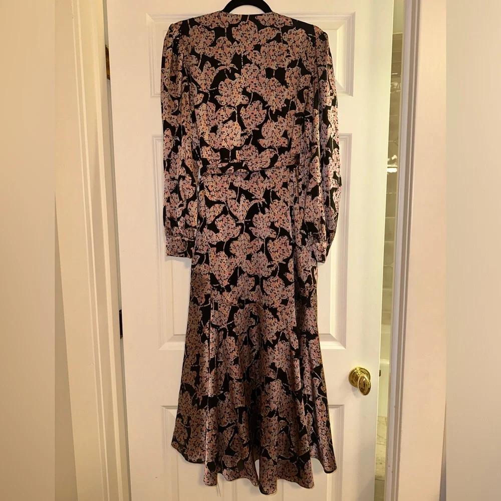 Anthropologie Caballero Floral Wrap Dress in Black Motif NEW - Picture 8 of 10